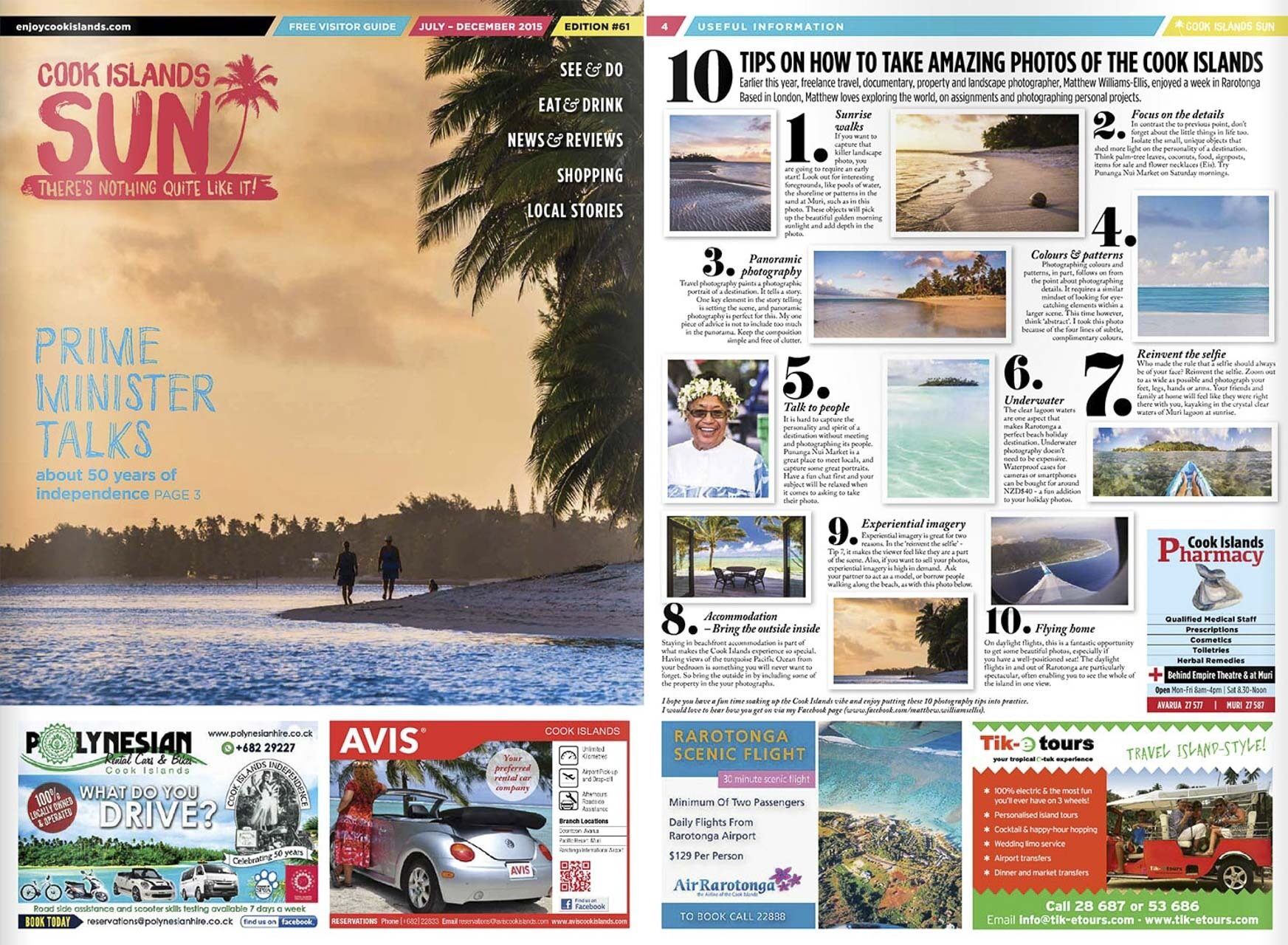 Cook Islands 10 tips on how to take amazing photos of the Cook Islands Tearsheet